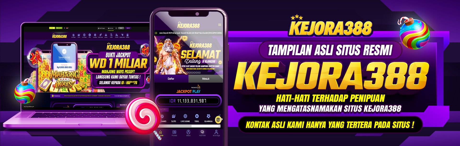 TAMPILAN ASLI SITUS RESMI KEJORA388